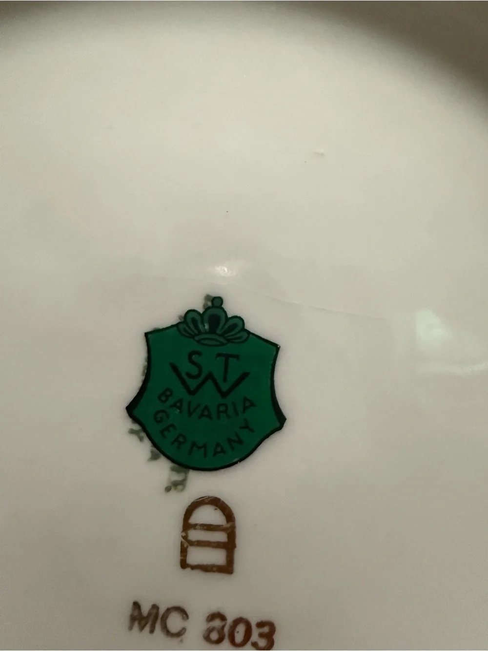 Bavaria Germany MC 803 Turquoise Gold Courting Couple Porcelain Plate